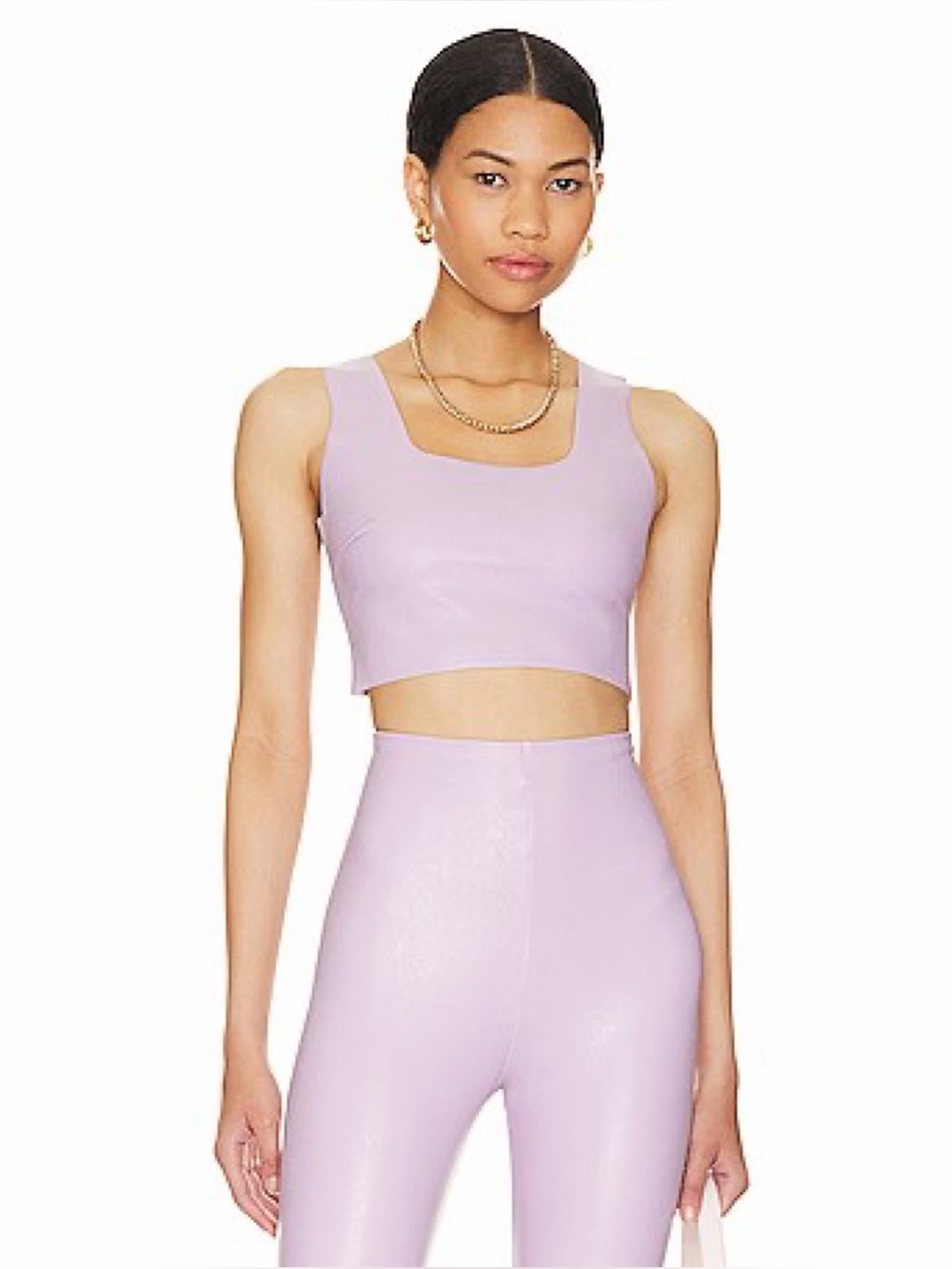 Commando Faux Leather Crop Top in Lilac